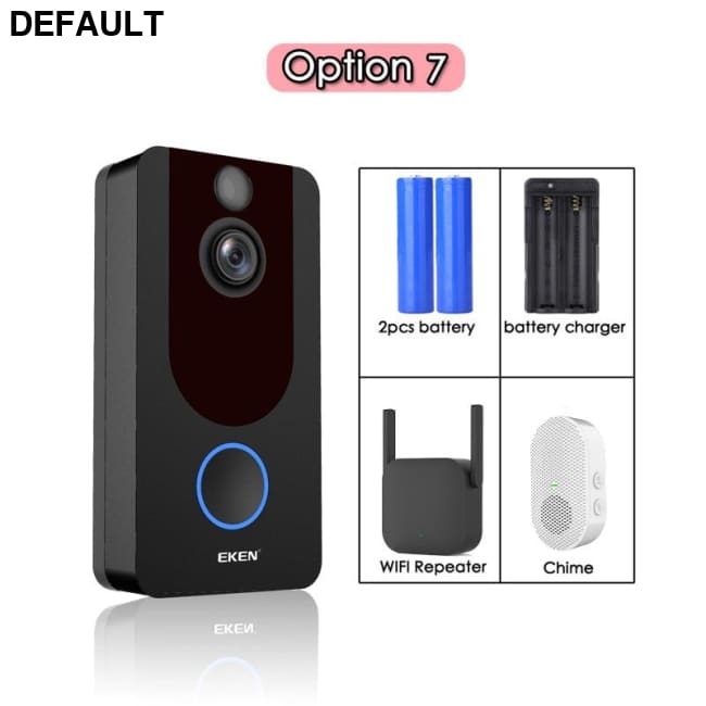 EKEN V7 HD 1080P Smart WiFi Video Doorbell Camera Visual Intercom Night vision IP Door Bell Wireless Security Home