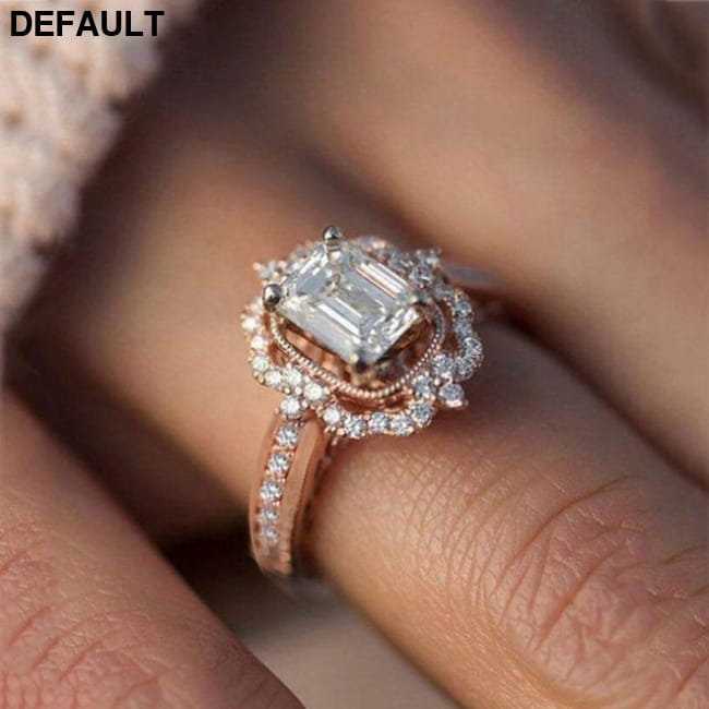Elegant Wedding Ring Set For Woman Cubic Zirconia vintage 10 / 1122-200 Sterling Silver Rings