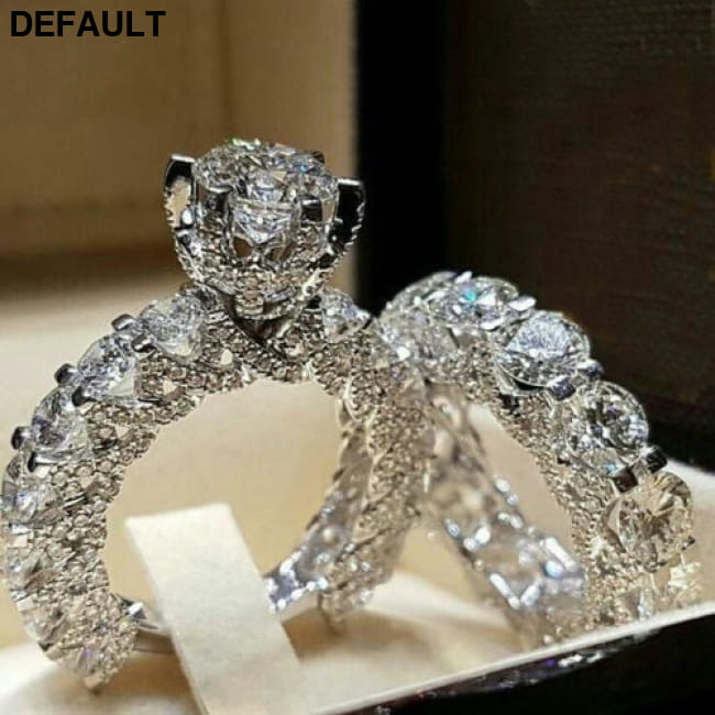 Elegant Wedding Ring Set For Woman Cubic Zirconia vintage 10 / 1122-235 Sterling Silver Rings