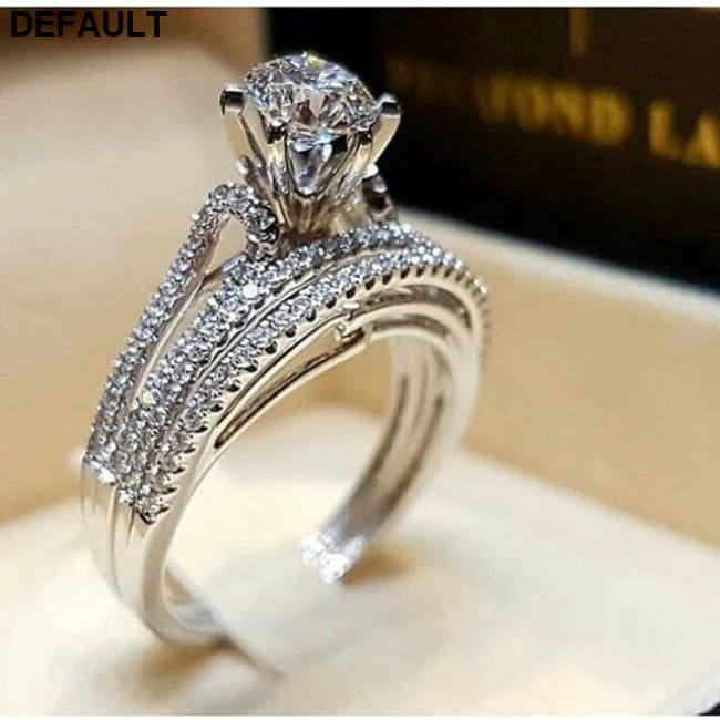 Elegant Wedding Ring Set For Woman Cubic Zirconia vintage 10 / 1122-236 Sterling Silver Rings