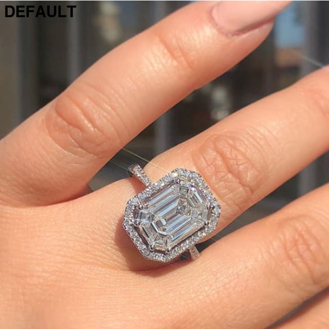 Elegant Wedding Ring Set For Woman Cubic Zirconia vintage 10 / 1122-367 Sterling Silver Rings