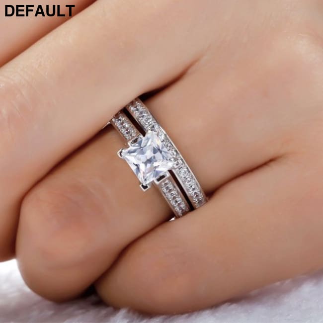 Elegant Wedding Ring Set For Woman Cubic Zirconia vintage Bridal Engagement rose goldFinger accessories Jewelry anillos
