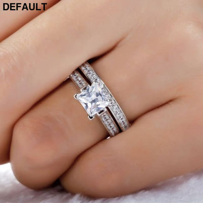 Elegant Wedding Ring Set For Woman Cubic Zirconia vintage Bridal Engagement rose goldFinger accessories Jewelry anillos