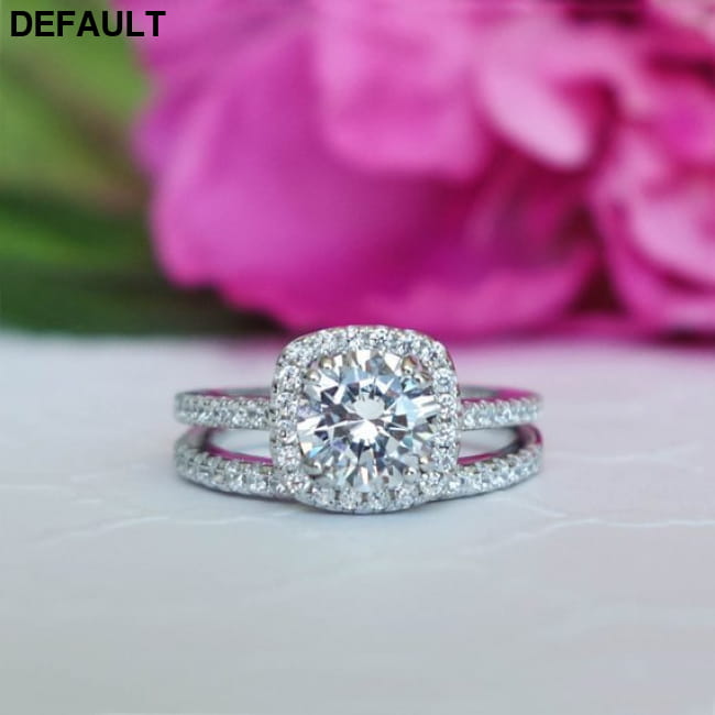 Elegant Wedding Ring Set For Woman Cubic Zirconia vintage Sterling Silver Rings