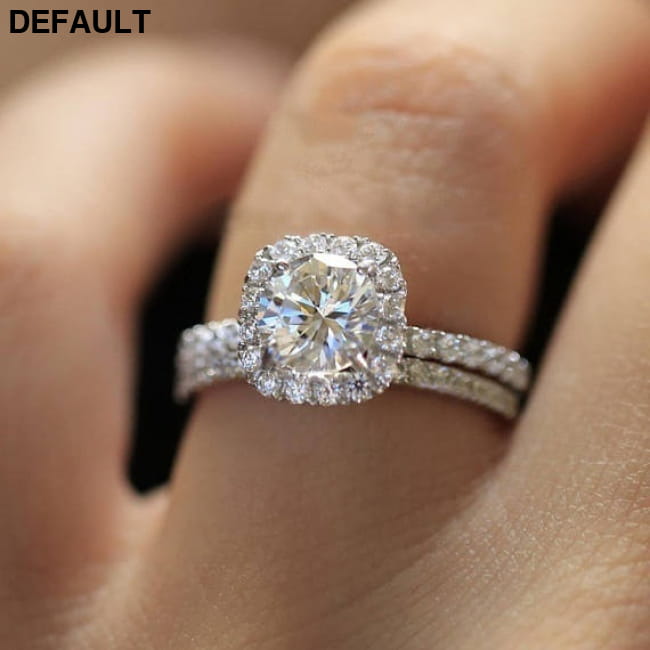Elegant Wedding Ring Set For Woman Cubic Zirconia vintage Sterling Silver Rings