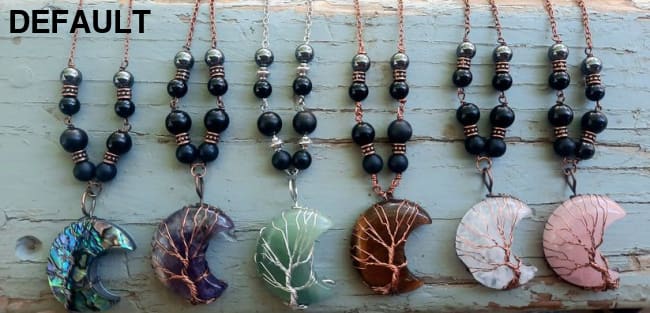 EMF 5G Shielding Silver Necklace Crescent Moon Tigers Eye Shungite Hematite Black Tourmaline Sterling Necklaces