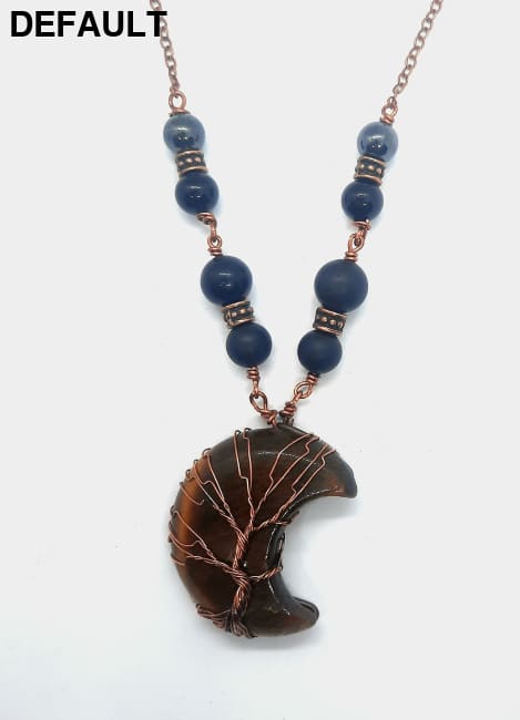 EMF 5G Shielding Silver Necklace Crescent Moon Tigers Eye Shungite Hematite Black Tourmaline Sterling Necklaces