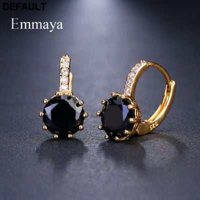 EMMAYA Stud Earrings Fashion Shimmery AAA CZ For Women Element Gifts Wholesale Chea Factory Price black Sterling Silver