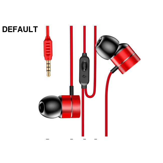Encok H04 Wired Headphones 3.5mm Stereo Music Red Earbuds In-Ear