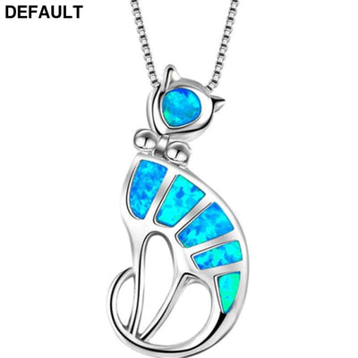 Epoxy cat necklace pendant fashion jewelry Sterling Silver Necklaces