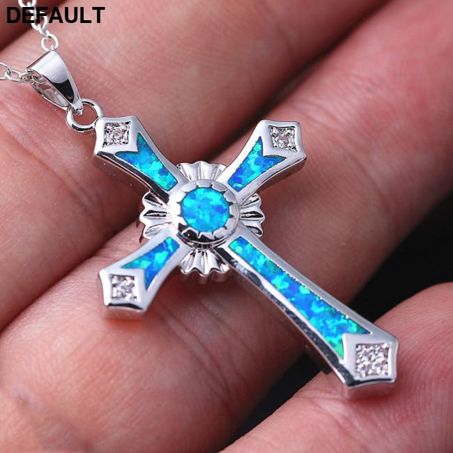 Epoxy cross pendant Sterling Silver Necklaces
