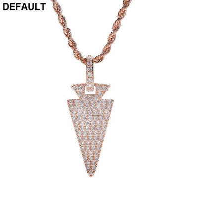 Europe and the United States cross-border new arrow pendant genuine electroplated microstruck zircon hiphop hip hop
