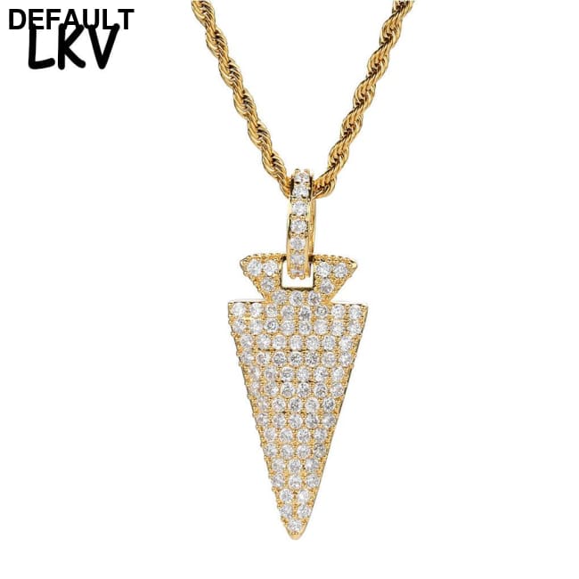 Europe and the United States cross-border new arrow pendant genuine electroplated microstruck zircon hiphop hip hop
