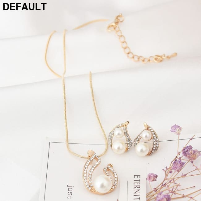Europe and the United States foreign trade exquisite package with bridal jewelry set pearl water drop two Pearl