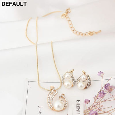 Europe and the United States foreign trade exquisite package with bridal jewelry set pearl water drop two Pearl