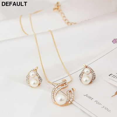 Europe and the United States foreign trade exquisite package with bridal jewelry set pearl water drop two Pearl