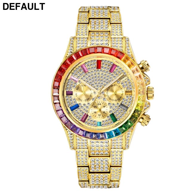 European And American Fashion High-end Full Star Quartz Men’s Watch Golden color Men Watches Best Selling Products
