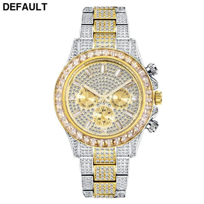 European And American Fashion High-end Full Star Quartz Men’s Watch Intermediate golden white Men Watches Best Selling