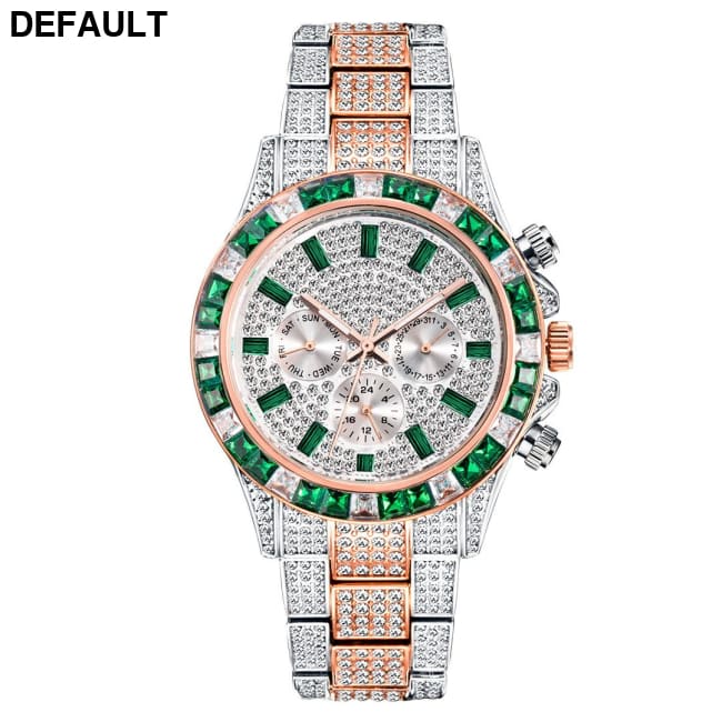 European And American Fashion High-end Full Star Quartz Men’s Watch Intermediate rose green Men Watches Best Selling