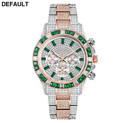 European And American Fashion High-end Full Star Quartz Men’s Watch Intermediate rose green Men Watches Best Selling