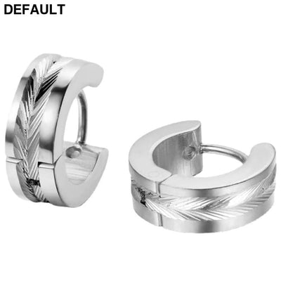 European And American Fashion Room Electric Color Stainless Steel Titanium Stud Earring For Men Ear Clip Earrings