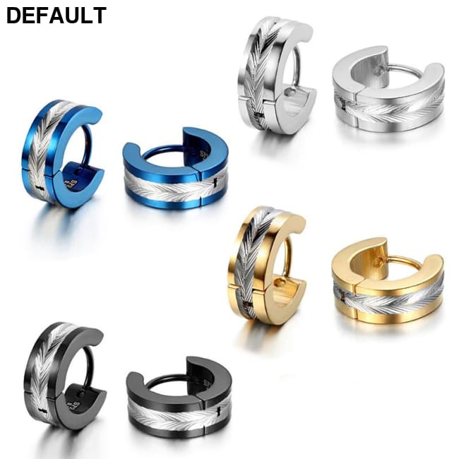 European And American Fashion Room Electric Color Stainless Steel Titanium Stud Earring For Men Ear Clip Earrings
