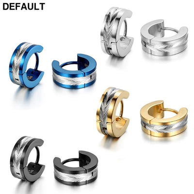 European And American Fashion Room Electric Color Stainless Steel Titanium Stud Earring For Men Ear Clip Earrings