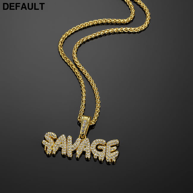 European and American hip-hop Long Necklace savage letter Men Necklaces Best Selling Products
