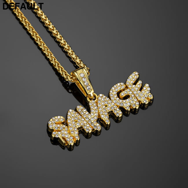 European and American hip-hop Long Necklace savage letter Gold Men Necklaces Best Selling Products