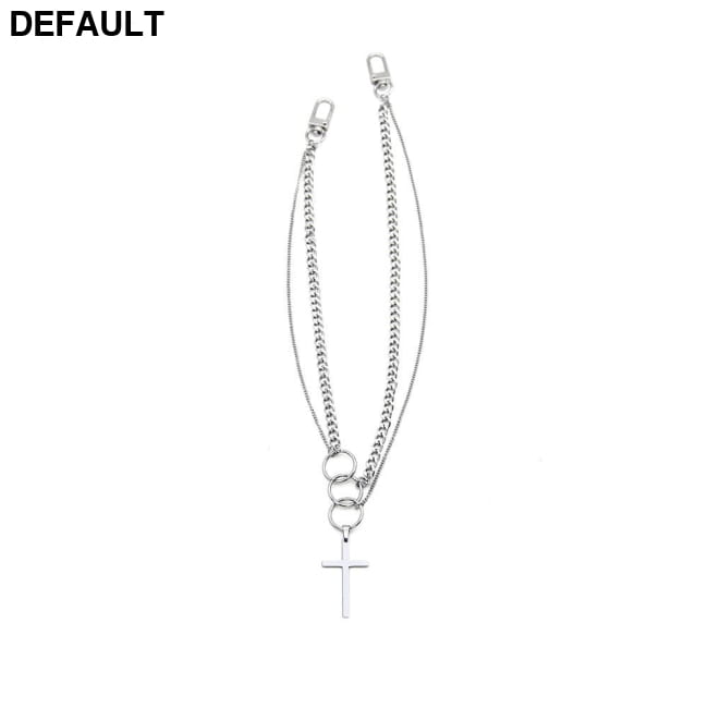 European and American multi-layer ring cross Silver Men Necklaces Sterling