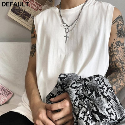 European and American multi-layer ring cross Silver Men Necklaces Sterling