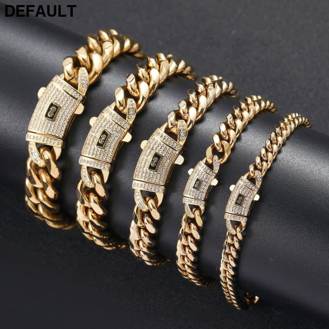 European And American Stainless Steel Cuban Link Bracelet Men Bracelets