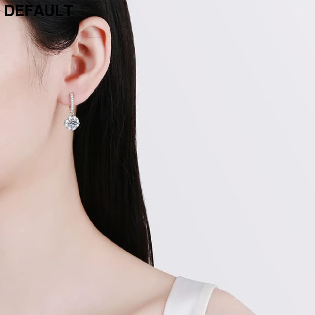 EWYA 0.5 Carat D Color Moissanite Diamond Screw Earrings for Women S925 Sterling Silver Plated PT950 Drop Earring Fine
