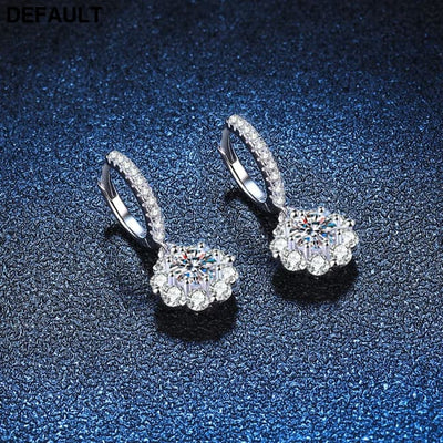 EWYA 0.5 Carat D Color Moissanite Diamond Screw Earrings for Women S925 Sterling Silver Plated PT950 Drop Earring Fine