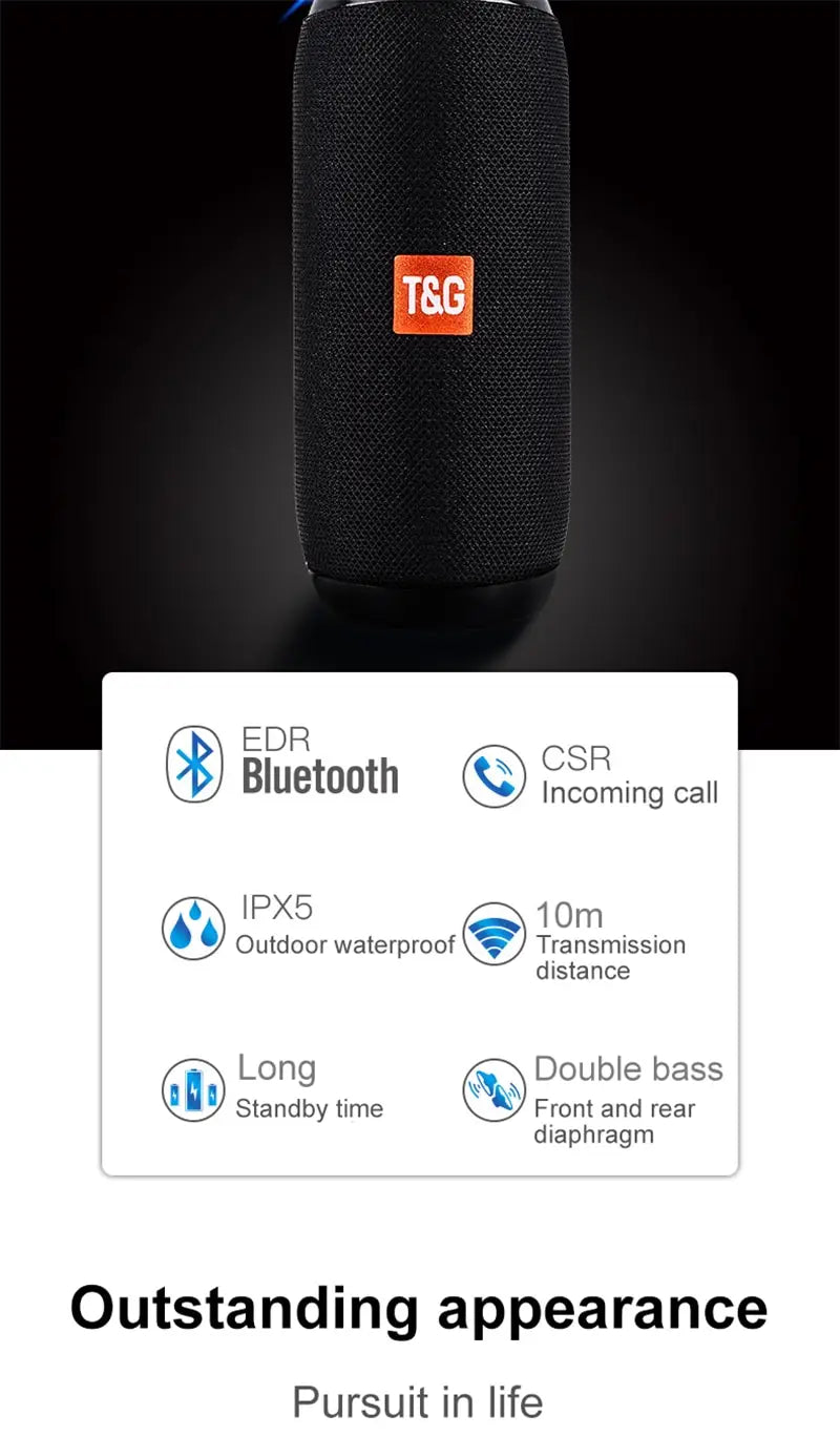 Support FM Bluetooth Speaker Portable Wireless Speakers Subwoofer Outdoor Waterproof Loudspeaker Stereo Surround TF