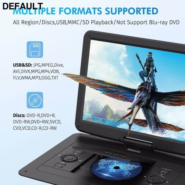 DEVINC 17.9’’ Portable DVD Player with 15.6’’ HD Swivel Screen Support Multiple CD Formats/USB/SD Card/Sync TV 6 Hours