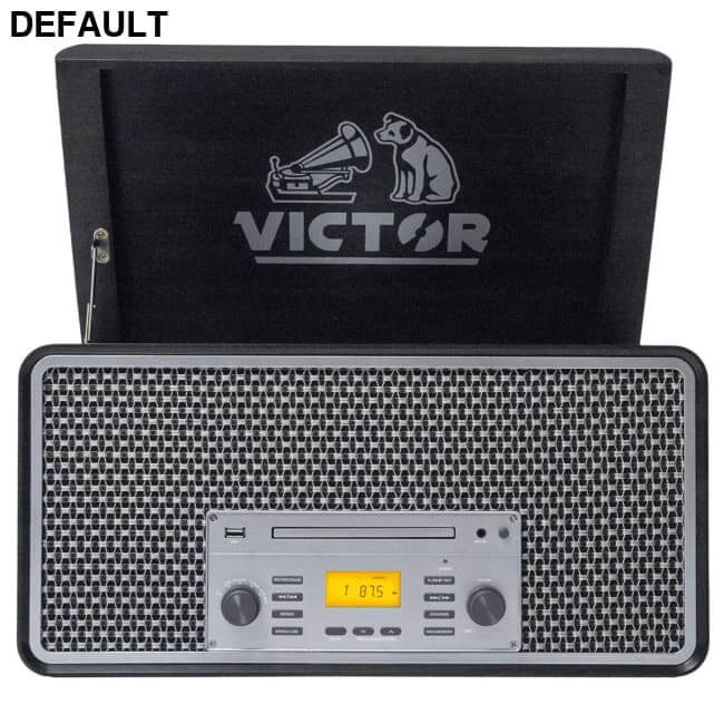 Victor Monument 8-in-1 Wood Music Center with 3-Speed Turntable and Dual Bluetooth Graphite / US Home Theater Systems