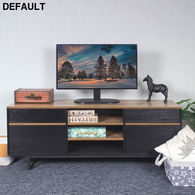 FAMIKITO TV Stand for TVs up to 60 inches Cabinet with 2 Drawer Shelves,2 Cabinets Living Room Brown as picture