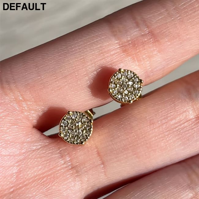 Fancy Round Shaped Stud Earrings Paved Shiny CZ Stone Silver Color/Golden Everyday Fashion Versatile Ear Jewelry