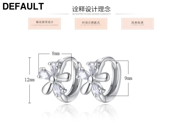 Fanqieliu Sterling 925 Silver Earrings Natural Crystal Small Flower Hoop For Woman FQL3235