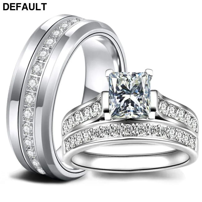 Fashion Couple Rings Romantic Women Heart Rhinestones CZ Wedding Best Selling Products