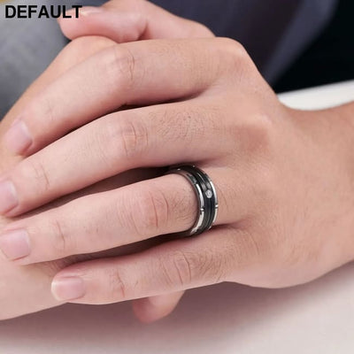 Fashion Couple Rings Women’s White Rhinestones Zircon Ring Sets Men’s Stainless Steel Stones Wedding Band Jewelry Best