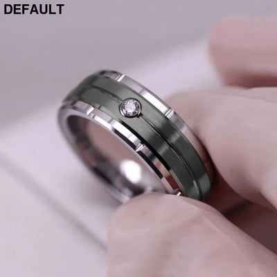 Fashion Couple Rings Women’s White Rhinestones Zircon Ring Sets Men’s Stainless Steel Stones Wedding Band Jewelry Best