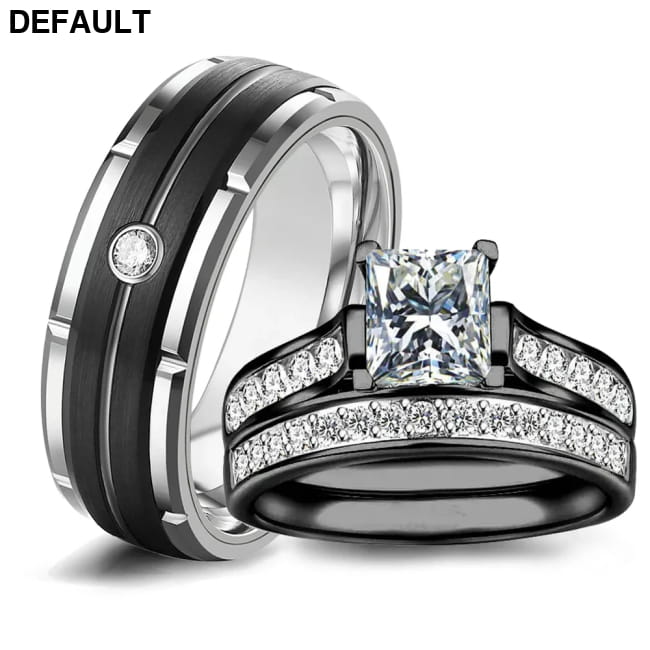 Fashion Couple Rings Women’s White Rhinestones Zircon Ring Wedding