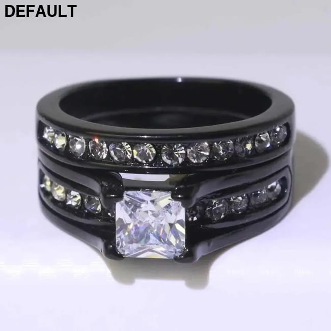 Fashion Couple Rings Women’s White Rhinestones Zircon Ring Wedding