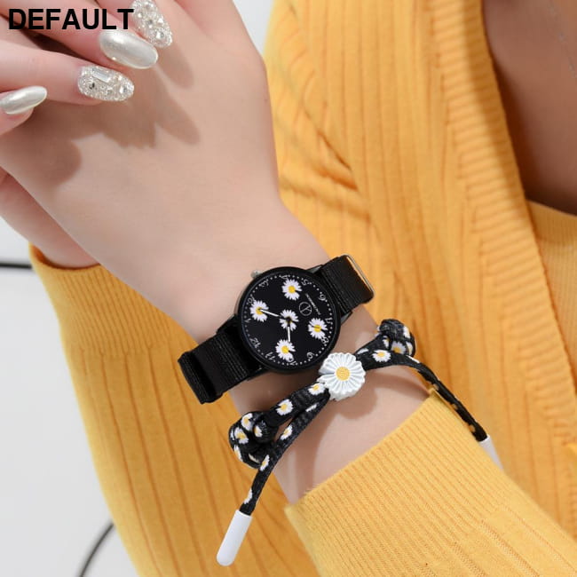 Fashion Daisy Flowers Nylon Band Watches For Women Casual Best Selling Products