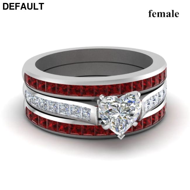 Fashion Jewelry Brown Red Stainless Steel Couple Ring Casual Male Elegant Female Engagement Valentine’s Day Gift 5