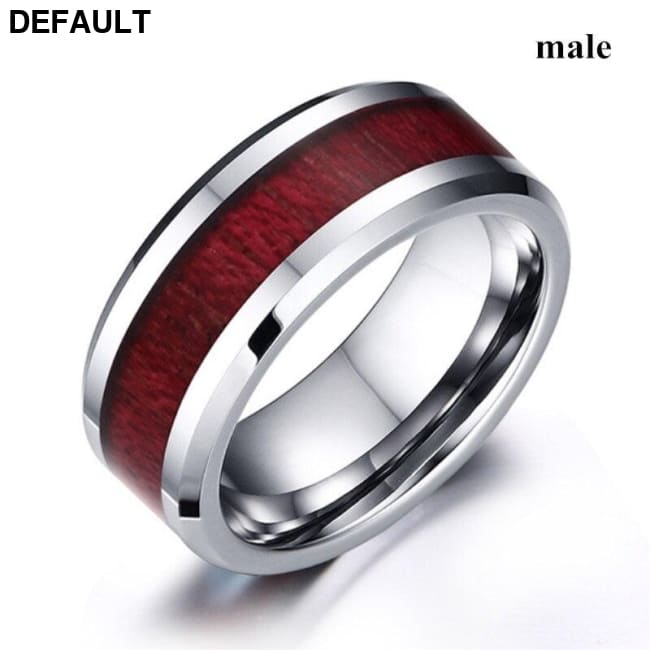 Fashion Jewelry Brown Red Stainless Steel Couple Ring Casual Male Elegant Female Engagement Valentine’s Day Gift