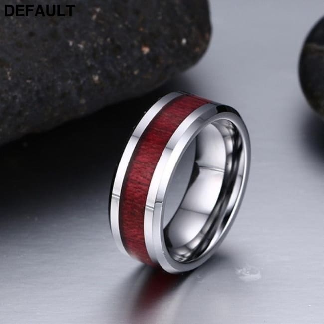 Fashion Jewelry Brown Red Stainless Steel Couple Ring Casual Male Elegant Female Engagement Valentine’s Day Gift