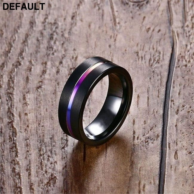 Fashion Jewelry Luxury Dark Purple Zirconia Stainless Steel Couple Ring Engagement Valentine’s Day Gift Wedding Rings